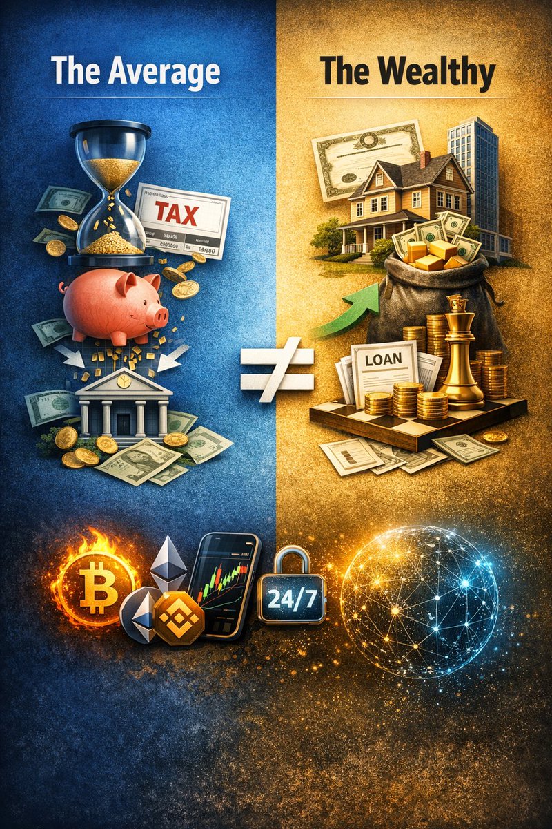 The system isn’t broken. You were just never in the equation, more it’s designed to keep you out.. thats how it works.

Average people:
- Earn > taxed immediately
- Save > lose to inflation
- Keep cash in banks > banks use it

Wealthy people:
- Own assets
- Borrow against them
-