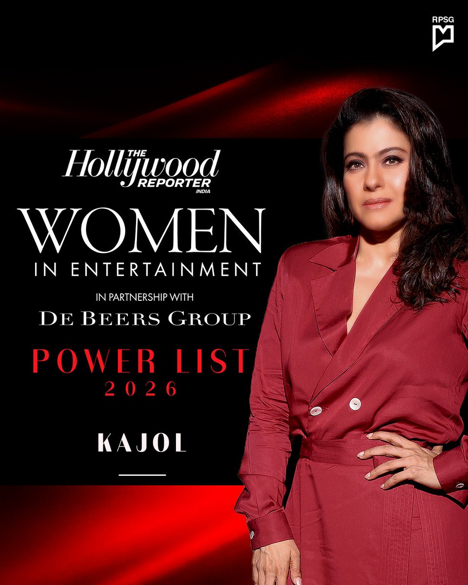 Few actors command the screen with the spontaneous energy of #Kajol. A definitive icon, she has redefined the Hindi film heroine with her charm &amp; performances.

She features on #THRIndia's #WomenInEntertainment Power List, 2026, in partnership with De Beers Group India.