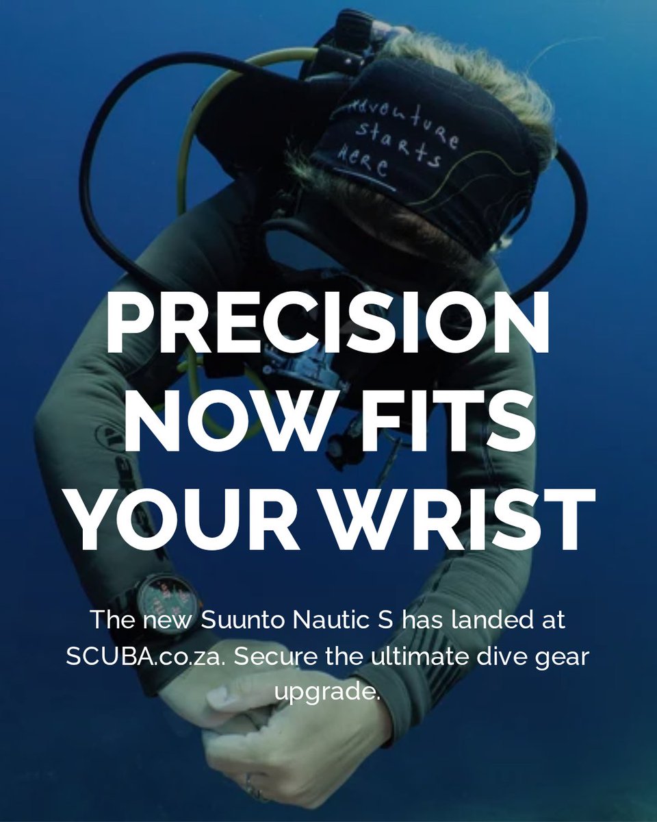 Scuba_co_za's tweet photo. Meet the new Suunto Nautic S 🤿🔥
Now on https://t.co/UiI6nS1Qkz
A sleek new dive computer with AMOLED display, air integration, GPS tools and up to 60 hours dive time.

DM us for more info.
#SCUBAcoza #Suunto #DiveComputer https://t.co/huHm6AawOM