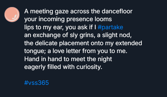 raehrpalmer's tweet image. #vss365 #partake