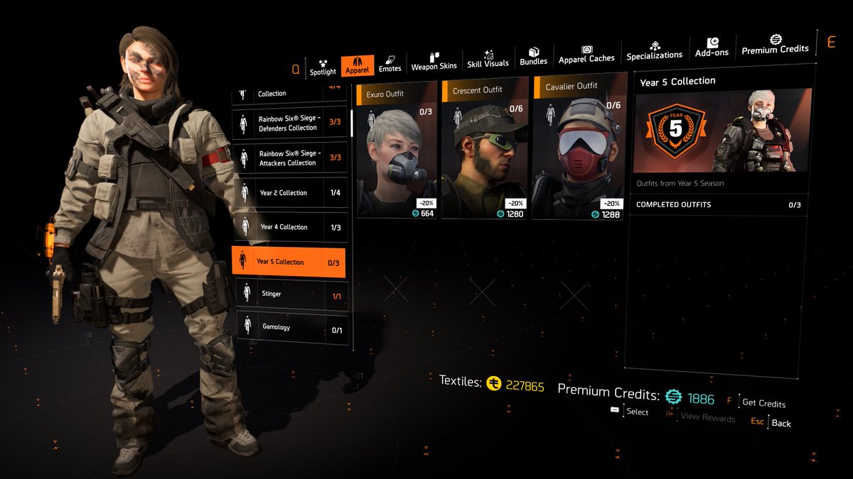 MaxisBnd's tweet image. 17.03 (day/month) #division2 shop update 
New Clover Bundle avaible to purchase 1390 
Year 5 Collection in show