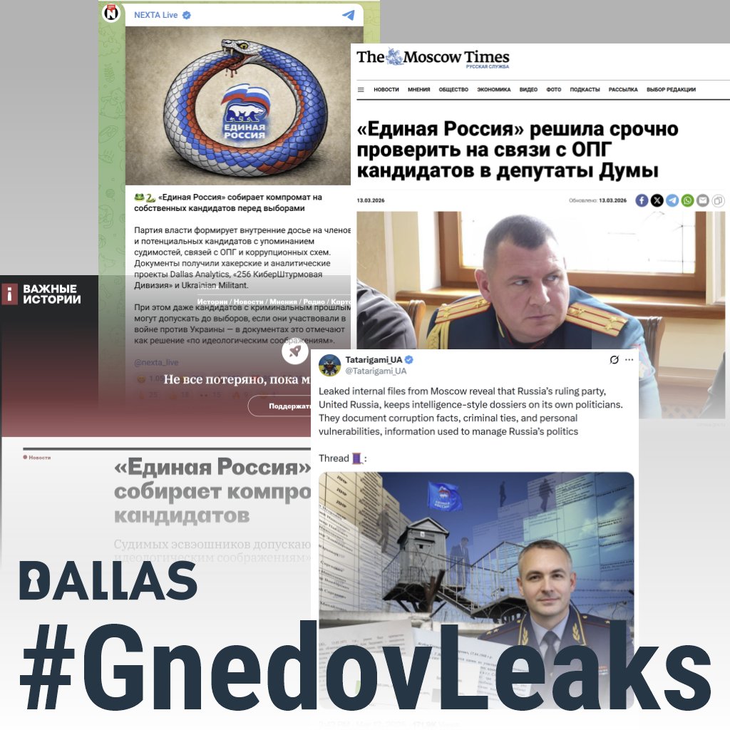 dallas_analytic's tweet photo. 🕵️It has been two weeks since we’ve published an investigation showing United Russia – Putin's ruling party – knowingly approved and elected compromised candidates. Party bosses with documented criminal histories and a propensity for systemic graft have put maximum effort into containing the damage.
🔥Therefore,we sincerely thank our community and everyone who helped spread the word about vetted criminals running Russia.
🔍 Our investigation highlights only a fraction of the verified database – we invite investigative journalists and researchers to take a closer look 👇
https://t.co/bVRFaoHsUS
#GnedovLeaks