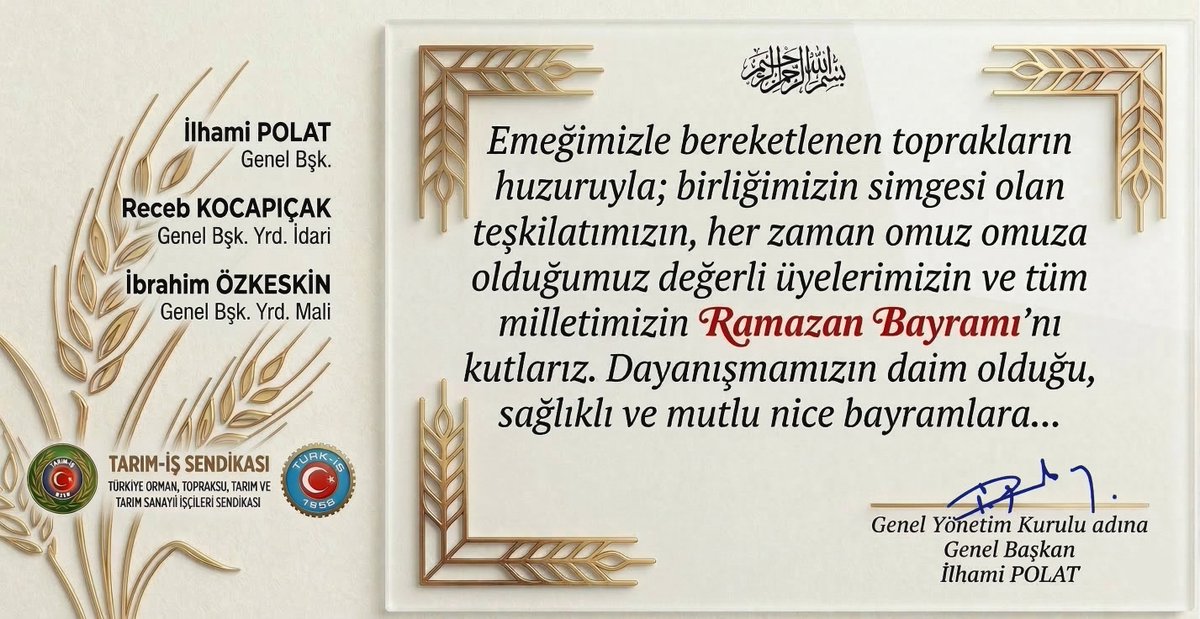 TARIM-İŞ SENDİKASI tweet media
