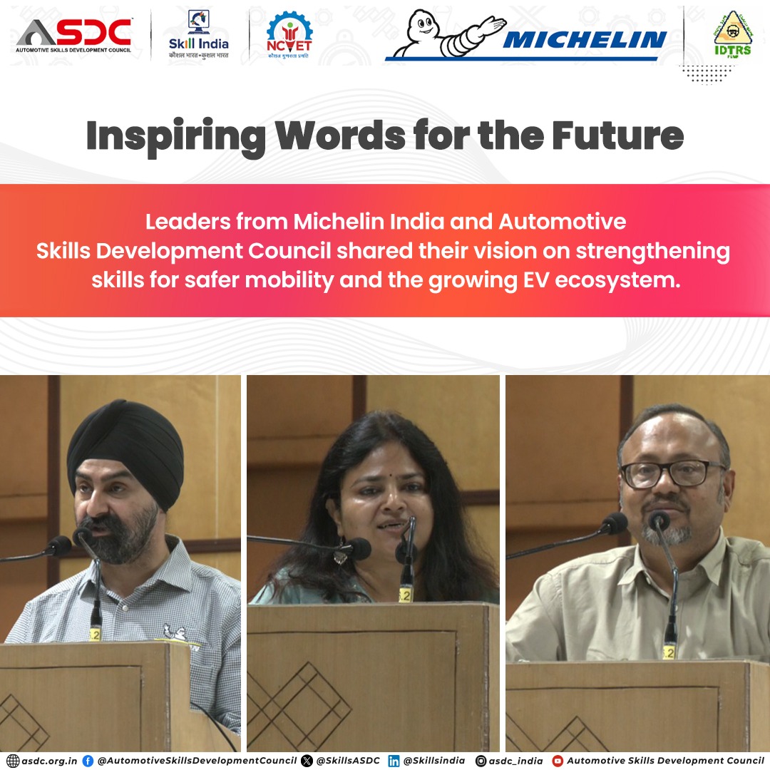 SkillsASDC's tweet image. Empowering future mobility professionals 
Learners, mentors &amp;amp; industry leaders came together to celebrate skills, certifications &amp;amp; new career opportunities in the evolving automotive &amp;amp; EV space.

#SkillDevelopment #FutureOfMobility #EVSkills #ASDC #MichelinIndia