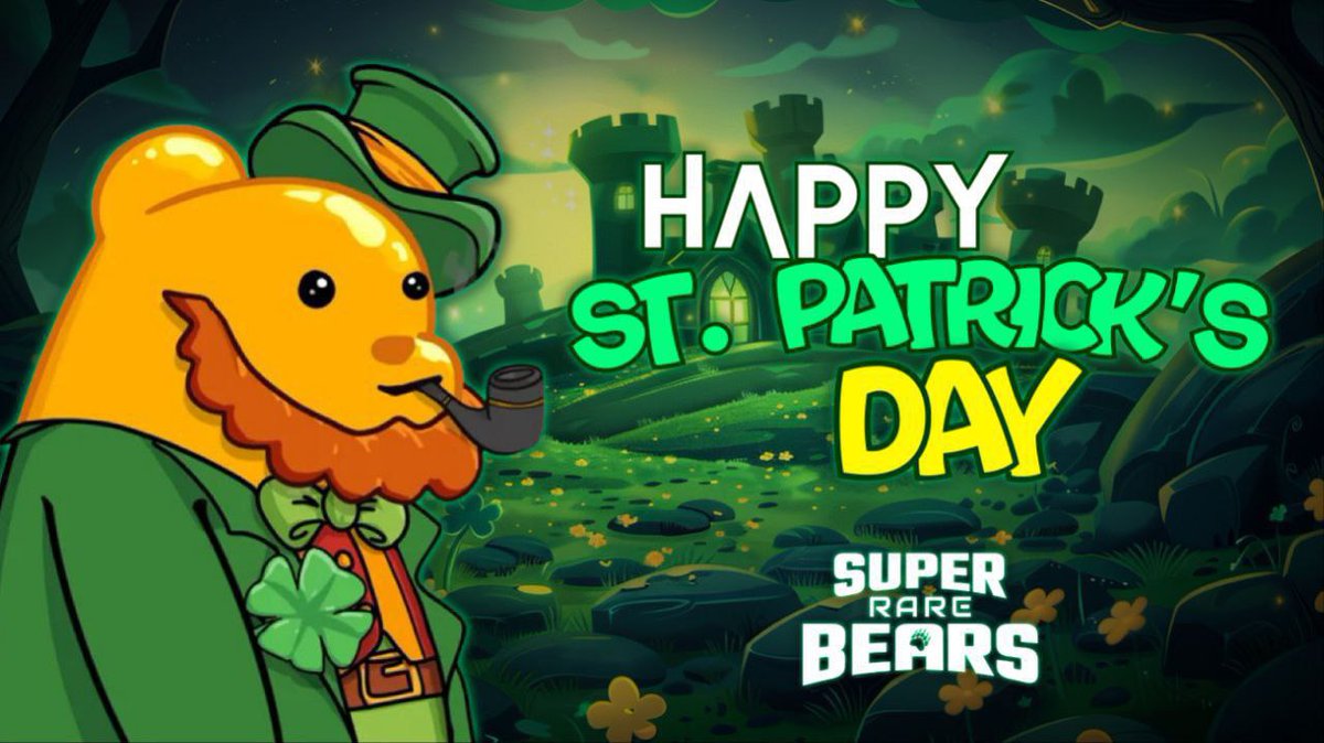 Happy St Patrick's day #multiversX 

It's about time some of that luck of the Irish rubbed off on the community!  🍀 

We need to find that pot of gold, or at least $EGLD to $10! 

Let's see some 🍀 lucky Bear 🐻 traits in the comments 

Who's having a 🍻 later to celebrate?