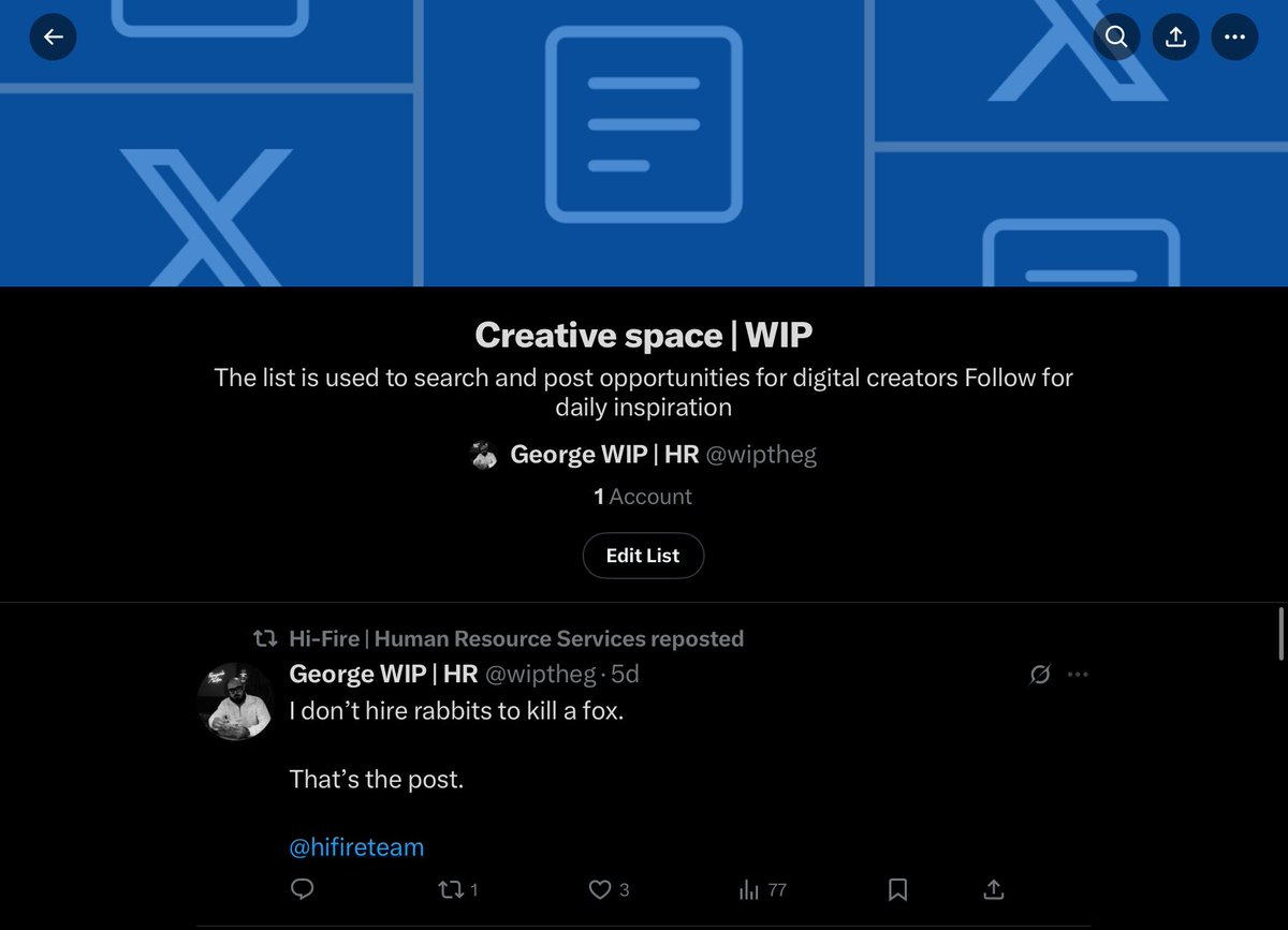 George WIP | HR tweet media
