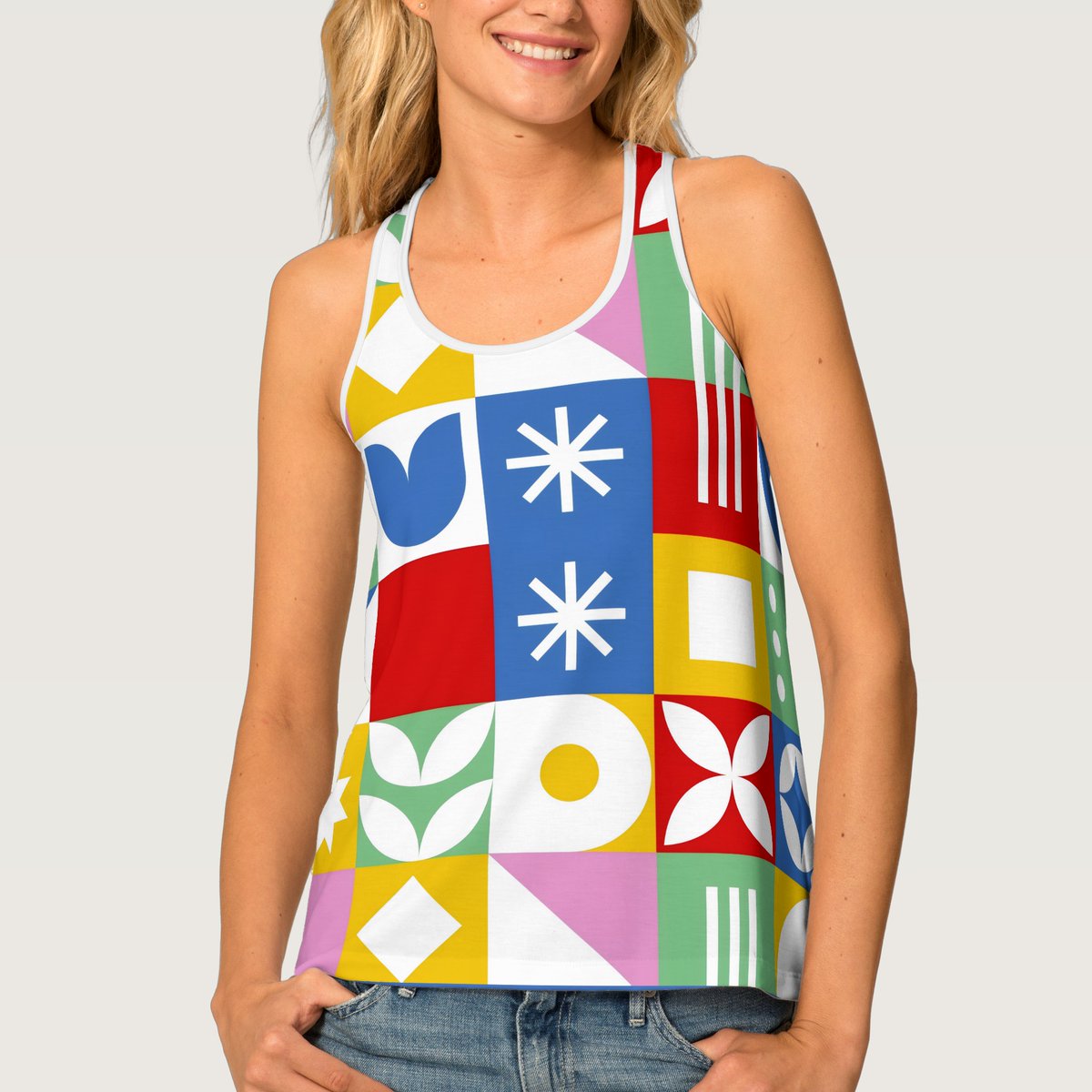 DianeAuriemma's tweet image. Vibrant Multicolored Geometric Design  Tank Top zazzle.com/vibrant_multic… via @zazzle 

#ColorfulGeometricTop
#MosaicPattern
#AbstractTankTop
#RetroPopVibe 
#UniversalTop
#Dianesfunstore2011
#ZazzleOnline