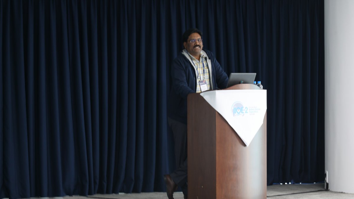 incoismoes's tweet image. 🎙️ At #IOGOOS2026, Shri. N. Kiran Kumar (WG 3 Member &amp;amp; Scientist F, INCOIS) presented the IIOE 2 WG 3 Operational Coordination Report.
Enhancing operational linkages &amp;amp; coordination across Indian Ocean programs! 🌊🤝
#IIOE2 #OceanScience #IndianOcean #INCOIS @moesgoi @iioe_2