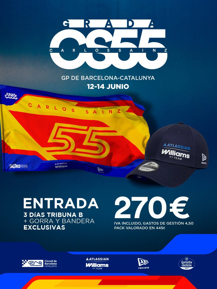 MedF1osTV's tweet photo. ¡Ya a la venta la grada @Carlossainz55 un año más!
¡#GradaCS55 por 270€! https://t.co/QtCJFYCdBh