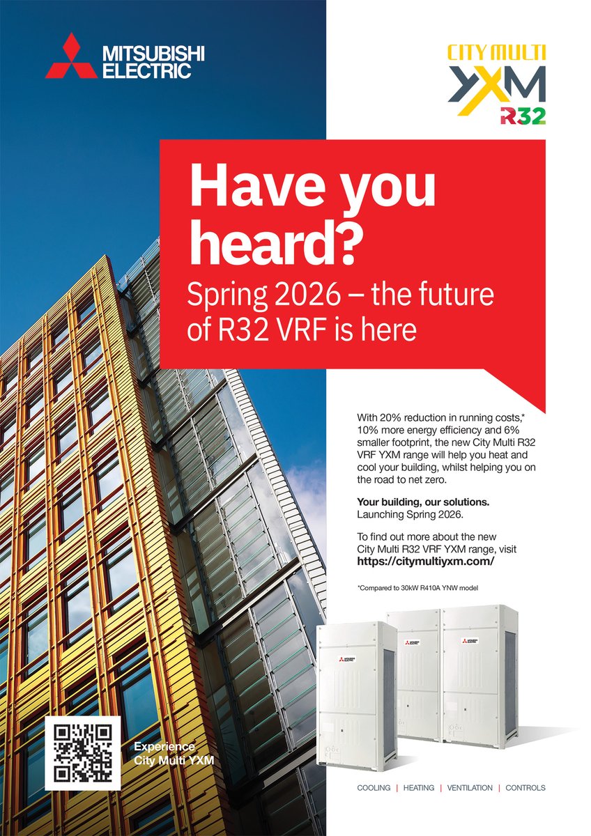 FMUKmagazine1's tweet image. Latest Issue 📰: The #future of #AirConditioning is here with Mitsubishi Electric’s new City Multi R32 VRF YXM Range. 

➡️fmuk-online.co.uk/company/mitsub…
@meuk_les 
#facman #FacilitiesManagement #tech #CostSaving #energy #buildings #efficient #affordable #sustainable #heating #cooling