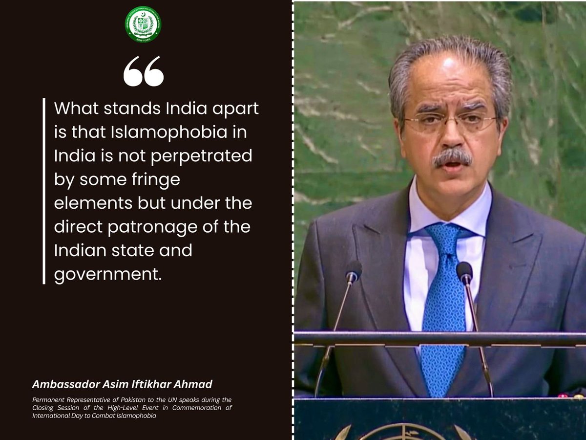 Asim Iftikhar Ahmad, PR of Pakistan to the UN tweet media