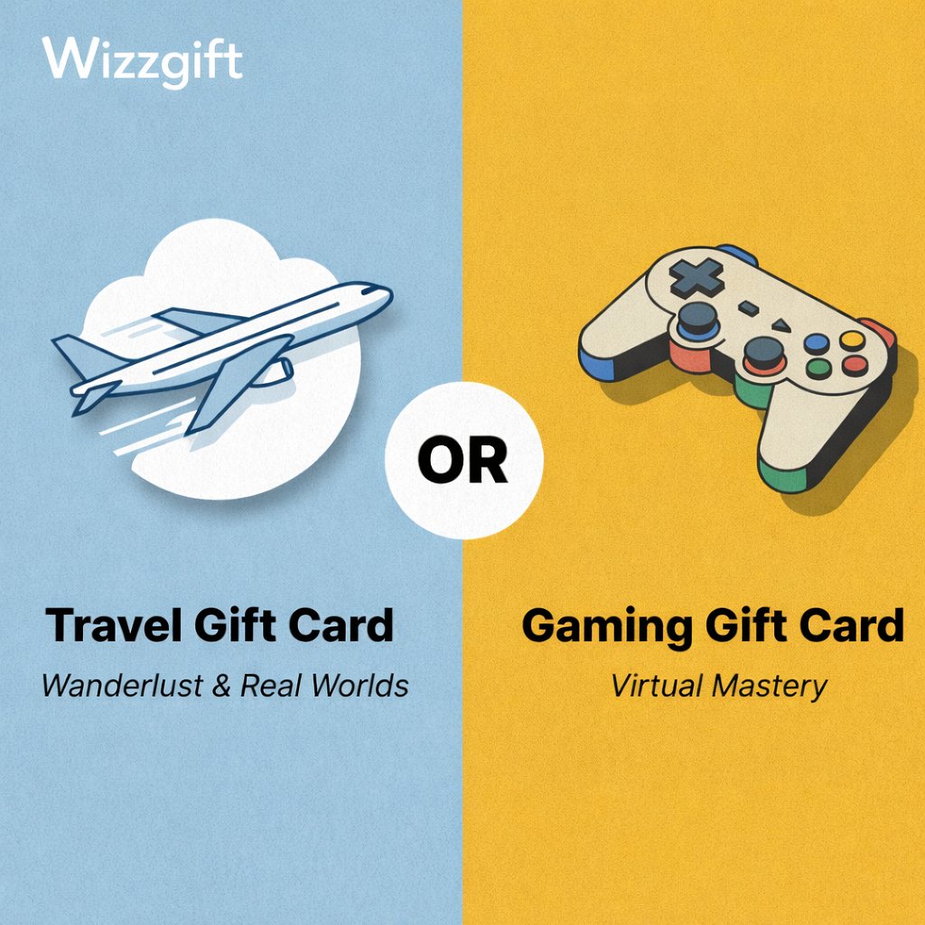 wizzgift's tweet image. This or That? 🎁

From coffee or restaurant, shopping or streaming, travel or gaming — Wizzgift has all your favorite gift cards.

Decode your choices and get rewarded! 💳

Claim your gift cards now 👉 : wizzgift.com

#GiftCards #DigitalRewards #CustomerLoyalty