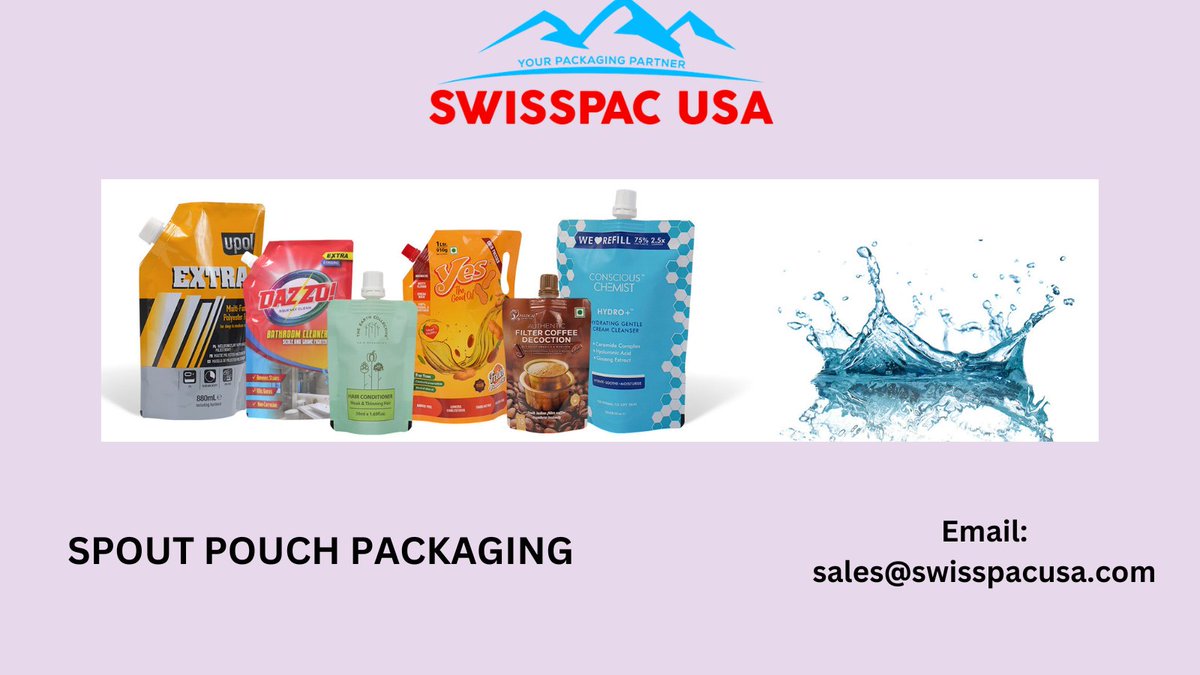 SwissPAC2's tweet image. Our #spoutpouches offer easy pouring, strong sealing, and attractive shelf appeal. Perfect for beverages, sauces, and liquid products.
swisspacusa.com
sales@swisspacusa.com
#spout #spoutbags #spoutpouch #spoutpackaging #innovation #brand