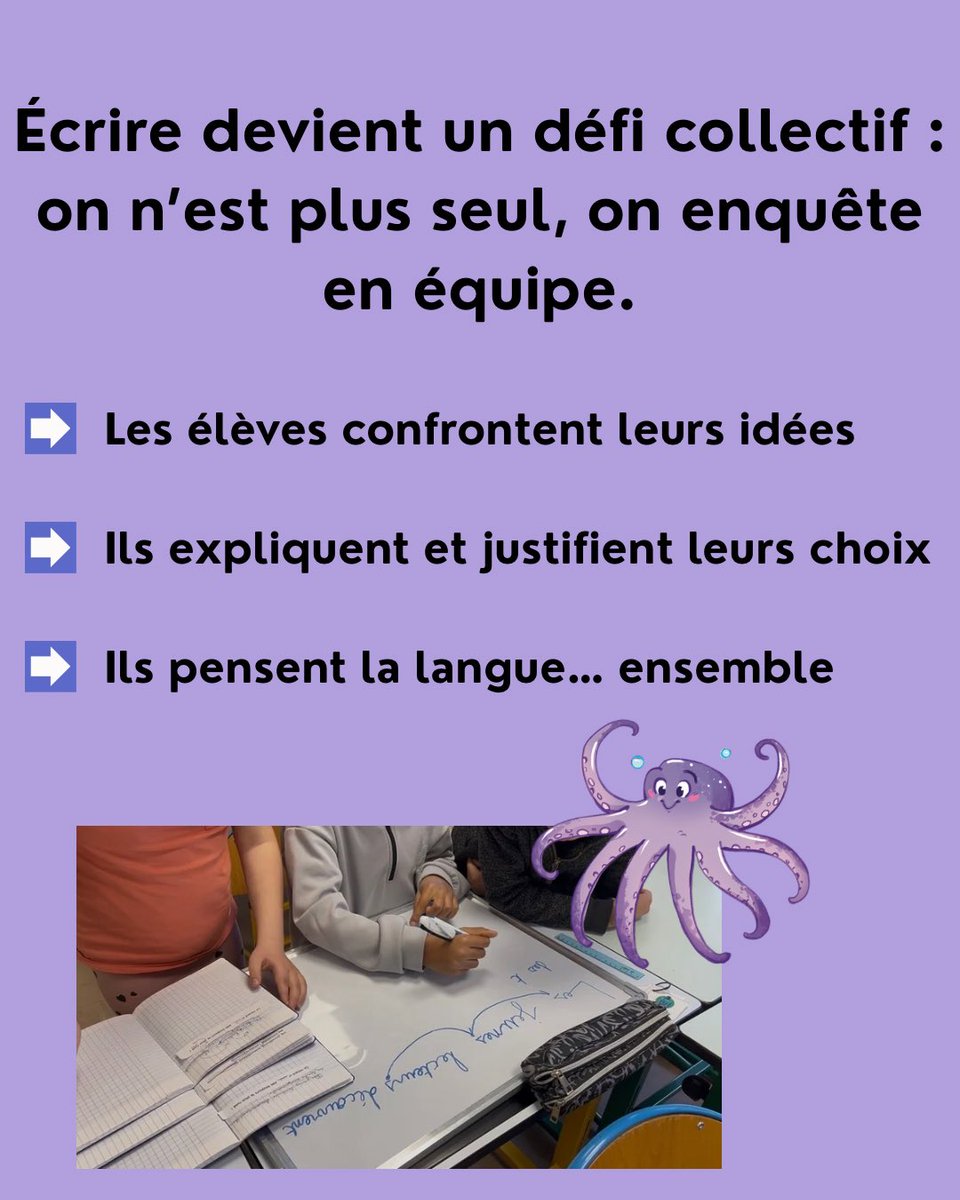 Isawatrinet's tweet photo. #OrthographeReflexive #cycle2 #Dictée
 En transformant la dictée en un défi collectif et collaboratif, on change radicalement le rapport à l'erreur. On n'est plus seul face à sa feuille, on est une équipe de chercheurs qui traque la logique de la langue française. @BelinEducation https://t.co/F1Rl4AU9TO