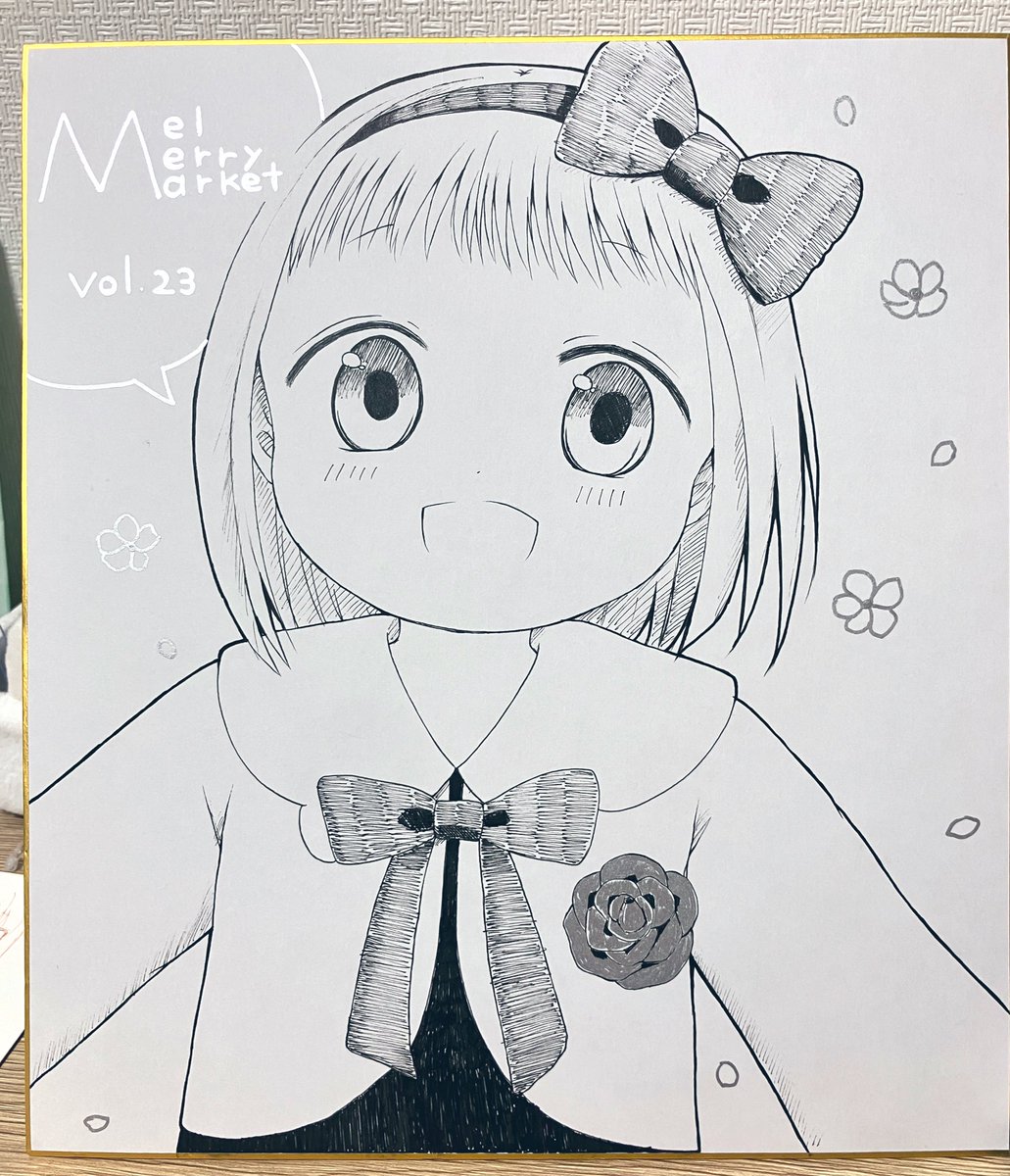 メルメリィ用の看板色紙描いたよー！／(＊ ´  ω ` )＼

 #メルメリィマーケット
 #メルメリィ
 #ｍｍｍ_vol23