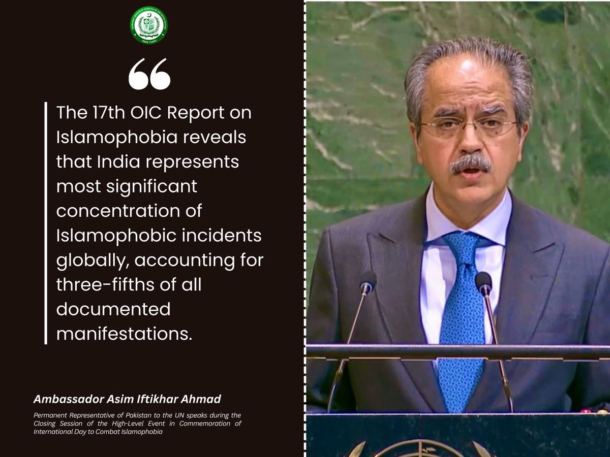 Asim Iftikhar Ahmad, PR of Pakistan to the UN tweet media