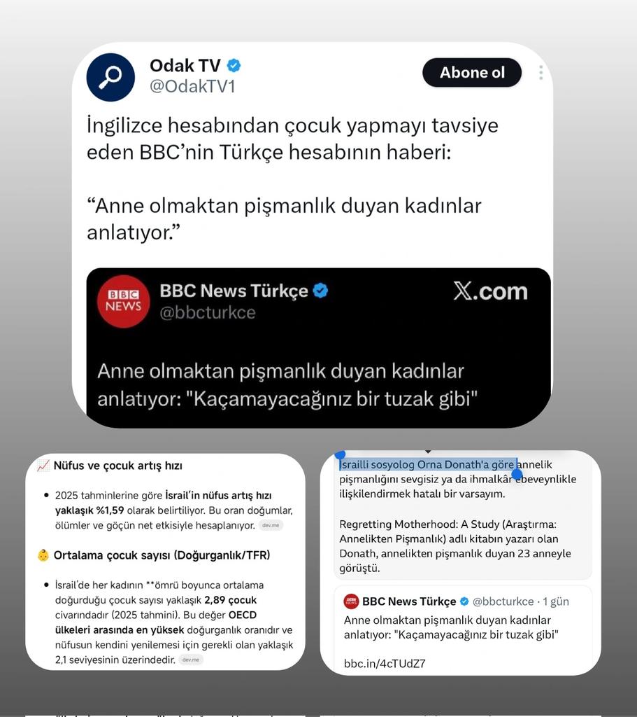 Çocuksuzluk propogandasının iç yüzü bu işte.
Sadece BBC de değil. Mesela İsrail, OECD ülkeleri arasında en yüksek doğurganlık oranına ve "gelişmiş ülkeler arasında bariz şekilde en yüksek doğurganlık oranı"na sahip.

Başka ülkelere cinsel sınırsızlık güzellemeleri, Sanal Fuhuş