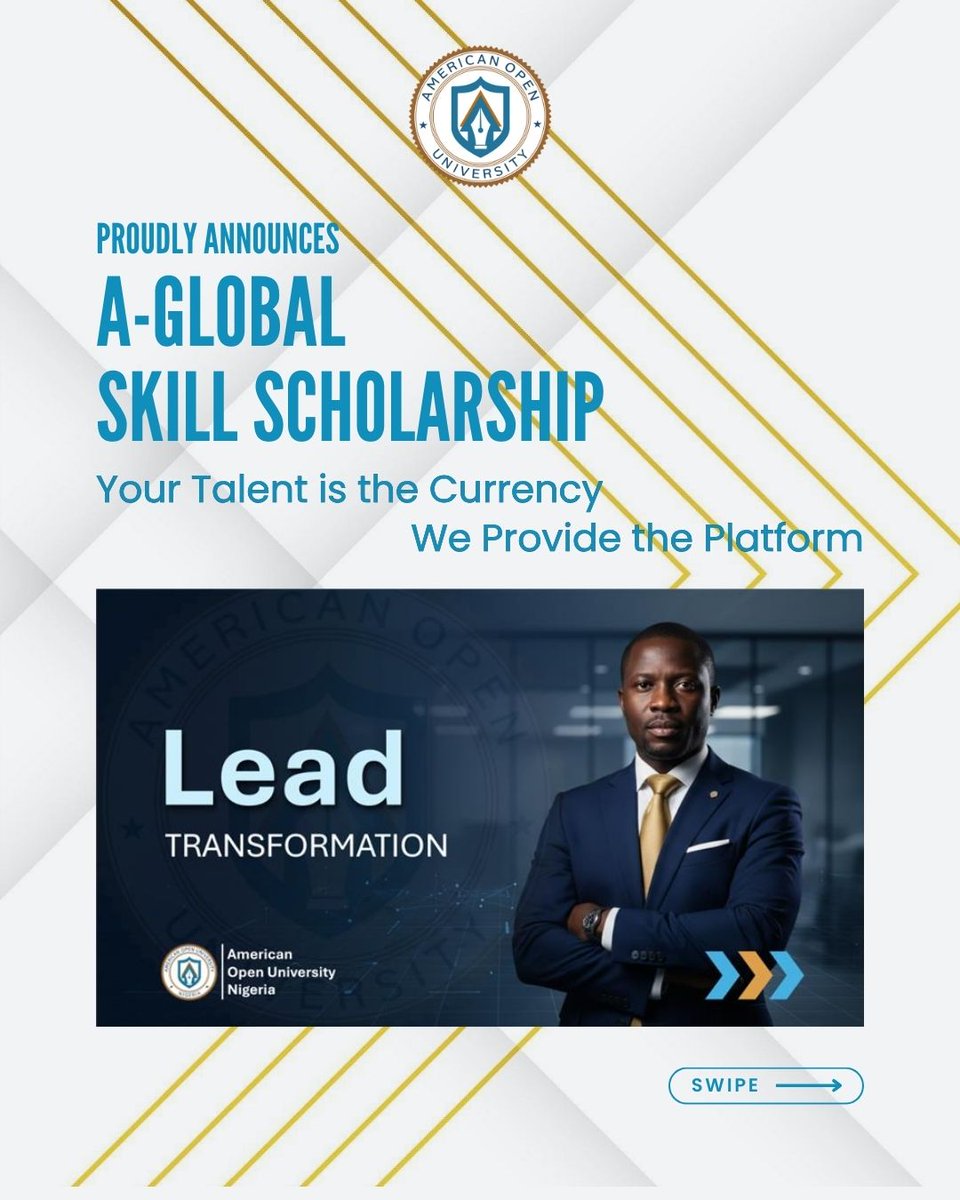 AGlobal_Campus's tweet photo. American Open University launches SKILL Scholarships to Empower Nigeria’s Tech Talent 💃

 It is a merit-based financial aid initiative, aimed at supporting talented Nigerians 

 #futureforward #scholarships #TechTrends #AmericanOpenUniversity #studentsuccess #CareerGrowth https://t.co/abD2d8MDWm
