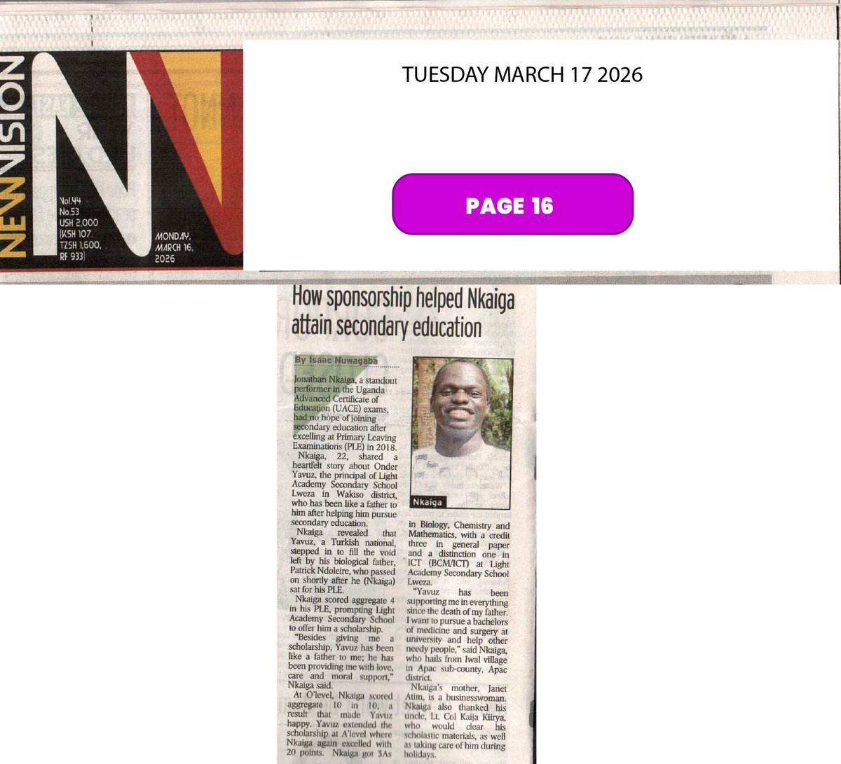 Light Academy Secondary School Uganda tweet media