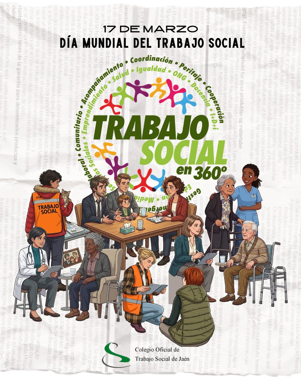 ✨ 17 de marzo | Día Mundial del Trabajo Social ✨

Hoy celebramos una profesión que transforma vidas, construye comunidad y defiende derechos cada día. 💚

#TrabajoSocial #DíaMundialDelTrabajoSocial #TrabajoSocialJaén #JusticiaSocial #IntervenciónSocial