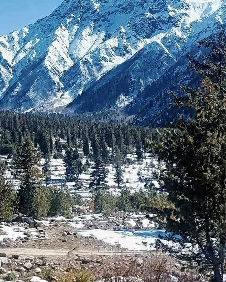 Snowfall again in the hilly areas of Kashmir Valley