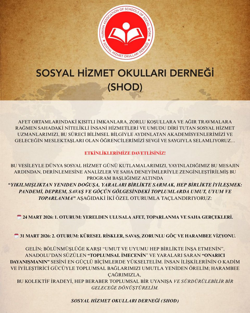 Sosyal Hizmet Okulları Derneği tweet media