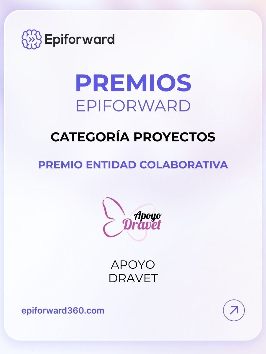 fedeepilepsia's tweet photo. 🏆 𝗣𝗿𝗲𝗺𝗶𝗼𝘀 𝗘𝗽𝗶𝗳𝗼𝗿𝘄𝗮𝗿𝗱
📂 Categoría Proyectos
💜 Premio Entidad Colaborativa
👏 Ganador: @apoyodravet
#Epilepsia #Epiforward #Dravet #FEDEEpilepsia https://t.co/GqpKIH8vbl
