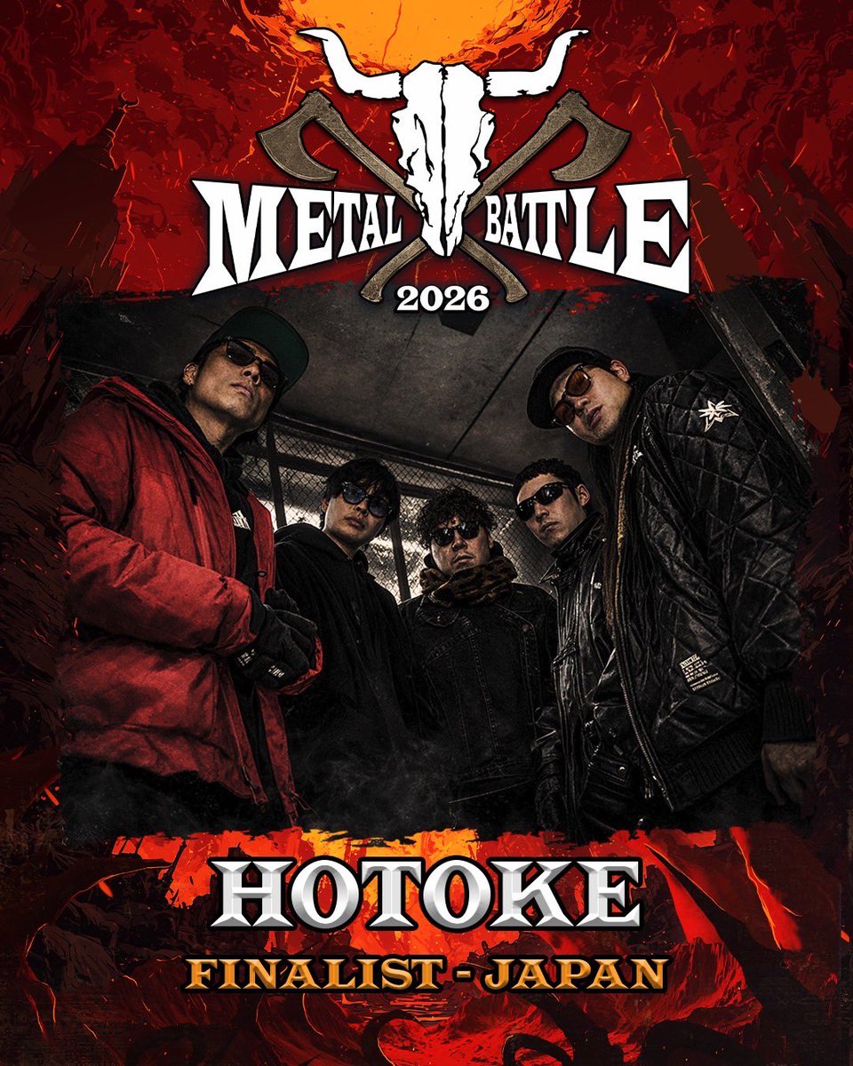 hotokeREIGA's tweet photo. 僕達 HOTOKEは2008年に九州/長崎で結成し、今も全国各地のライブハウスを回り活動を続けさせて頂いております。

今回 METAL BATTLE JAPAN 2026の決勝ラウンドに出させて頂きます。
このステージに立たせて頂く以上、
責任と覚悟と魂を持って我々HOTOKEが優勝を掴み取りにいきます。 https://t.co/VZkalsyc2E
