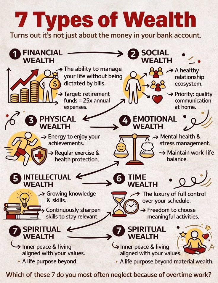 TechnoFunda6's tweet image. Wealth isn’t just money—it’s also time, health, knowledge, relationships, and peace of mind. 💡

Build a balanced life, not just a big bank balance.

Like &amp;amp; share to spread learning. 📚

#Wealth #FinancialFreedom #LifeBalance #Success 🚀