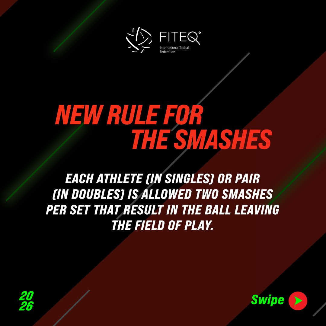 Teqball's tweet photo. 🚨 OFFICIAL ANNOUNCEMENT 🚨

FITEQ, the governing body of Teqball, has announced significant rule changes effective May 16, 2026. 

👉 More details on our website | https://t.co/RV2DdDGqiv

#Teqball #FITEQ https://t.co/f0wxEgrP4q