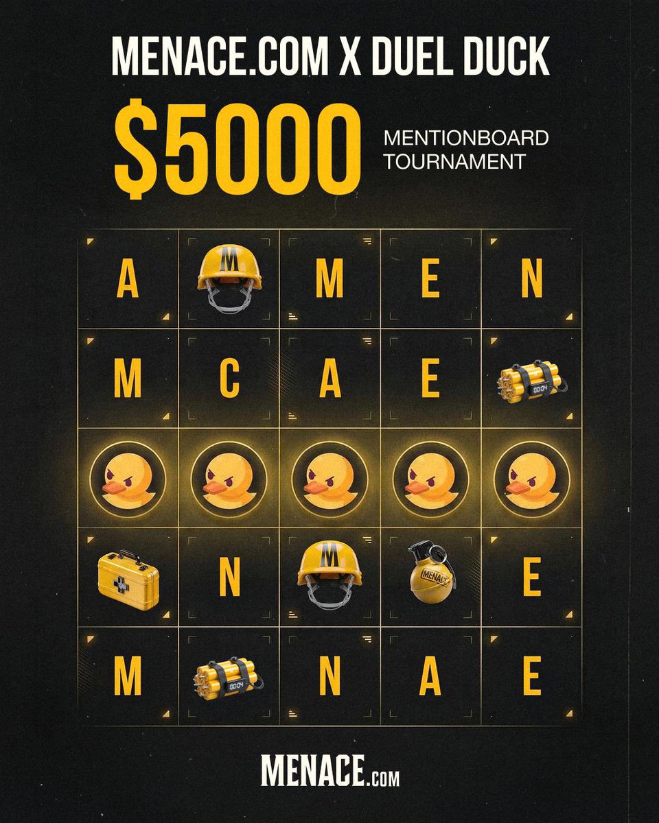 traviSKrypto's tweet photo. Reminder

there’s $5,000 up for grabs on the Mentionboard

@menacedotcom x @duel_duck are turning engagement into something valuable

Connect your account on duel duck , stay active and climb https://t.co/9DdSnsgrfG