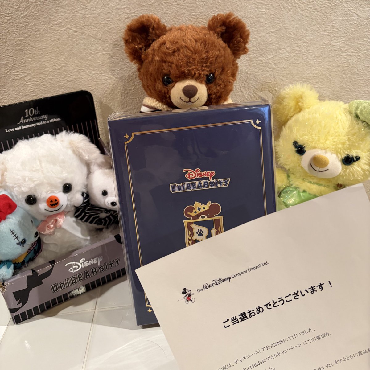 Sa_chiptin6510's tweet photo. ディズニーストアの素敵な企画にに参加したら当選しました✨
小物入れ、中開くと集合写真で可愛い…
お気に入りの3匹と記念写真📸︎💕︎

これからもディズニーストア、ユニベア、愛してます！

 #ディズニーストア
 #ユニベアシティ15thおめでとうキャンペーン https://t.co/xqaBqYF8b7