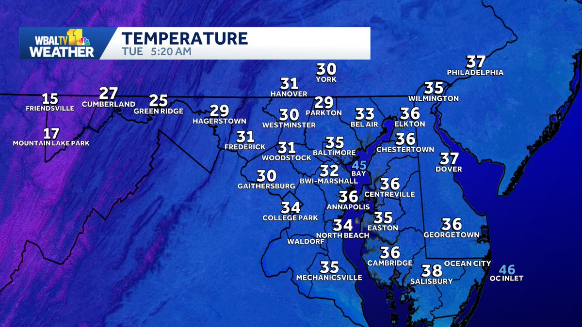 alenaleewx's tweet image. 5:20AM-Significantly cooler this morning and the wind is still kicking. W to NW wind 10-15 mph could gust up near 30 mph today. We may not be the luckiest in terms of weather for St. Patrick's Day, but at least severe weather is not in the forecast! #mdwx #baltimore #wbaltv11