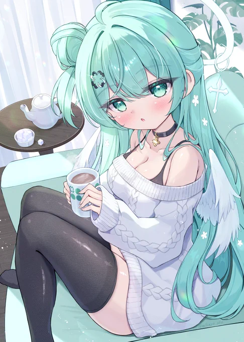 あったか白ニットワンピ