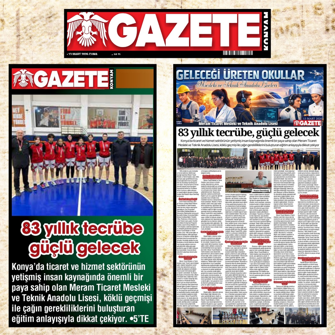 “GELECEĞİ ÜRETEN OKULLAR”

Konya’da Mesleki ve Teknik Eğitim veren okullarımızın güçlü yönlerini kamuoyuyla paylaşmak ve iyi uygulama örneklerini yaygınlaştırmak amacıyla, yerel basında “Geleceği Üreten Okullar” başlığıyla her gün bir okulun tanıtımı yapılacaktır.

Bu anlamlı ⤵️