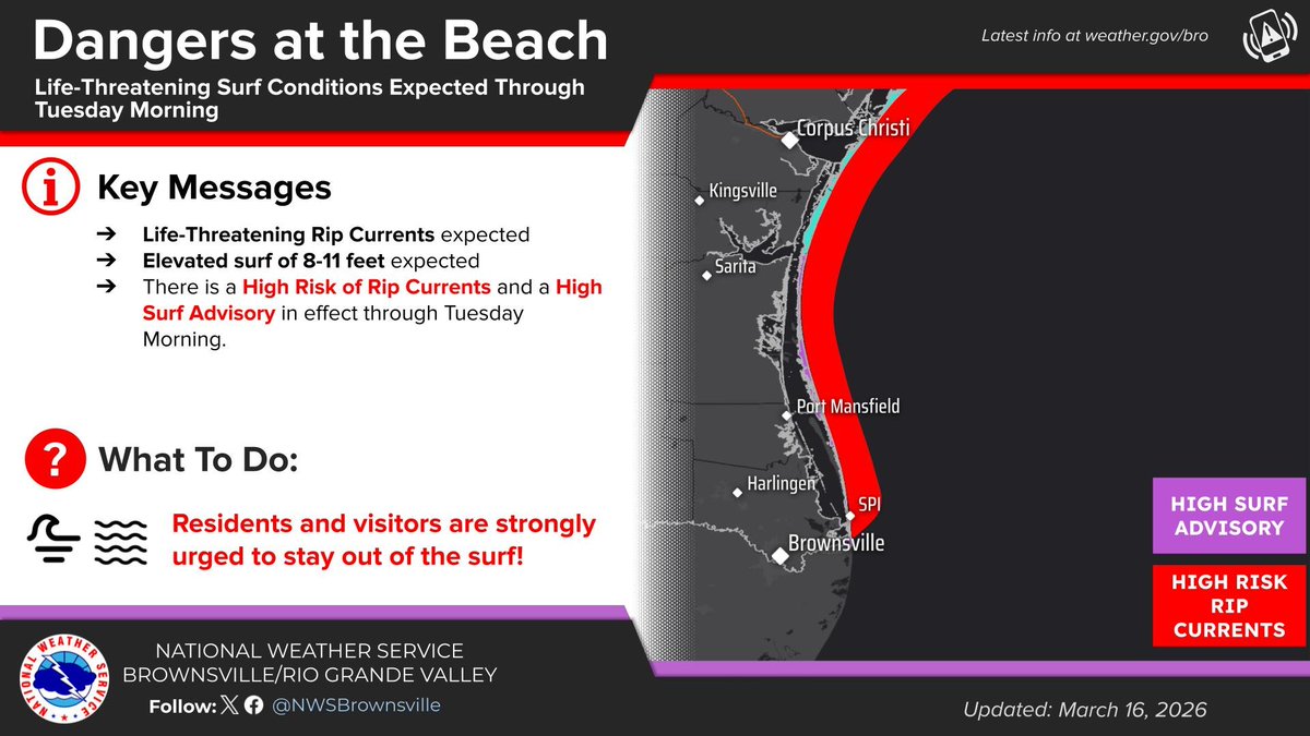 A High Risk of rip currents and a High Surf Advisory are in effect at ...