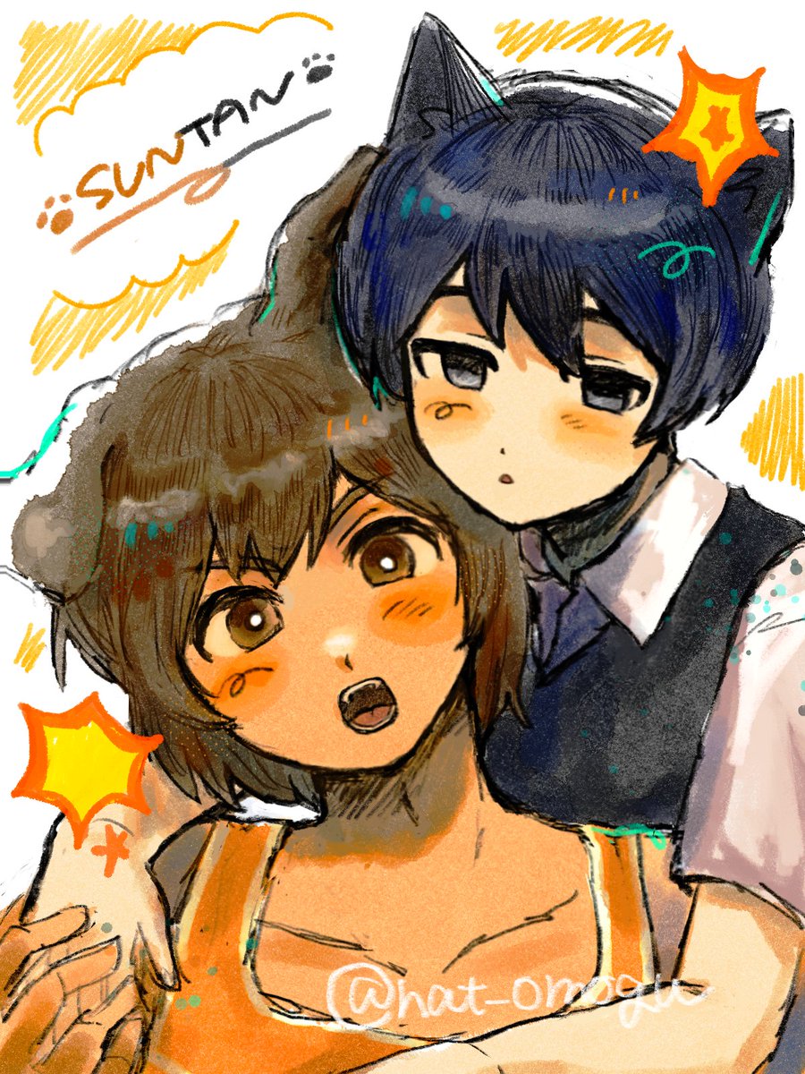 🐕🐈‍⬛🧡🖤 #omorisuntan