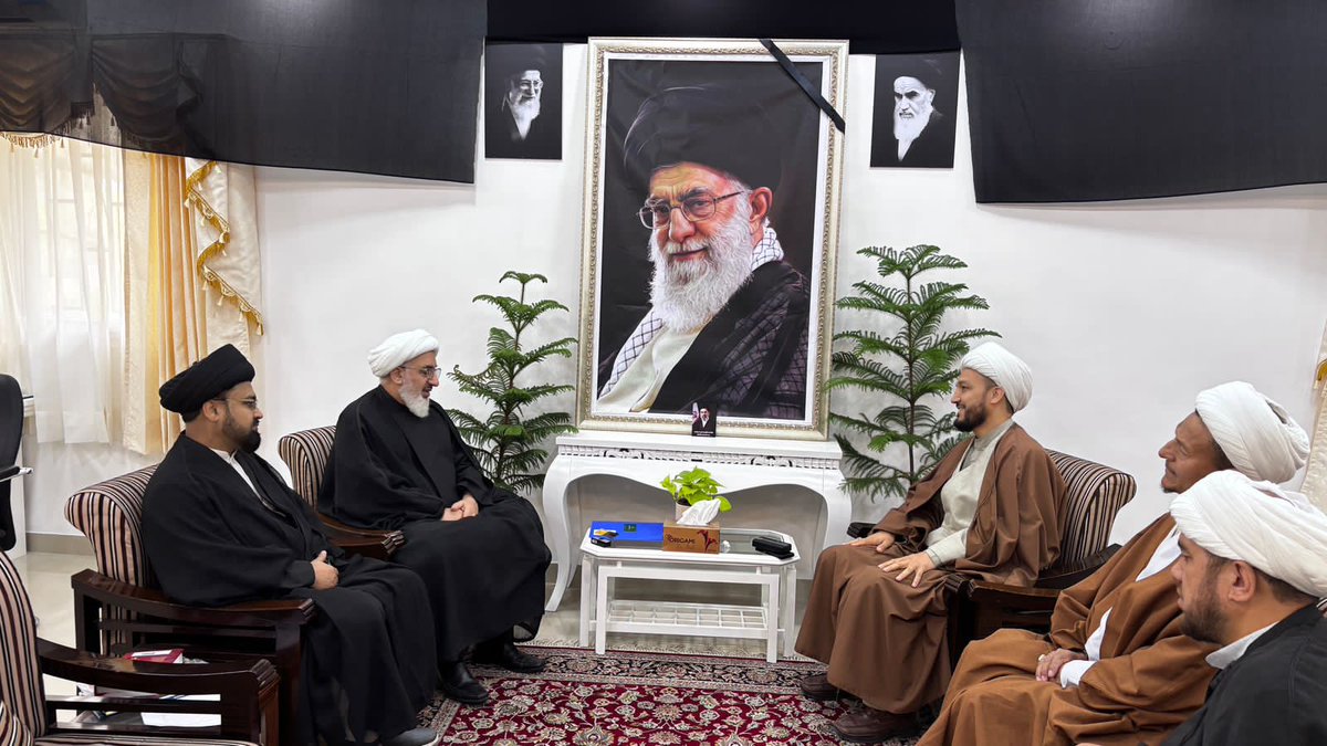 JUIAK_Ladakh's tweet photo. A high-level delegation of  @JUIAK_Ladakh  Jamiat-ul-Ulama Isna Asharia Kargil, led by its President Hujjat-ul-Islam Sheikh @NazirMehdi_ Mohammadi, met with the Representative of the Supreme Leader, Ayatollah Dr. Abdul Majid Hakim Elahi.

The delegation expressed heartfelt condolences on the martyrdom of the Supreme Leader, Grand Ayatollah Syed Ali Hussaini Khamenei (R.A), and condemned and also conveyed deep sympathy over the war imposed on Iran by the United States and Israel the usurper, and also conveyed deep sympathy for the martyrs of Iran — particularly the innocent schoolgirls martyred in the Minab school attack, along with senior military officers, other personnel and citizens. 

Ayatollah Dr. Hakim Elahi appreciated and thanked the people of Kargil, including the President, executive members of Jamiat-ul-Ulama Isna Asharia Kargil, and the wider community of Kargil, for organizing mourning processions, protest rallies, condolence gatherings, and for expressing solidarity with the people of Iran. 
@NazirMehdi_
@SajjadKargili_