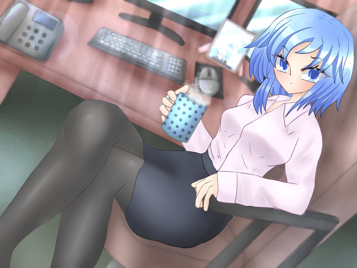 #oc #一次創作 #イラスト 
#絵柄好みって人にフォローされたい 
イラストの再掲。
大人な女性☕ 