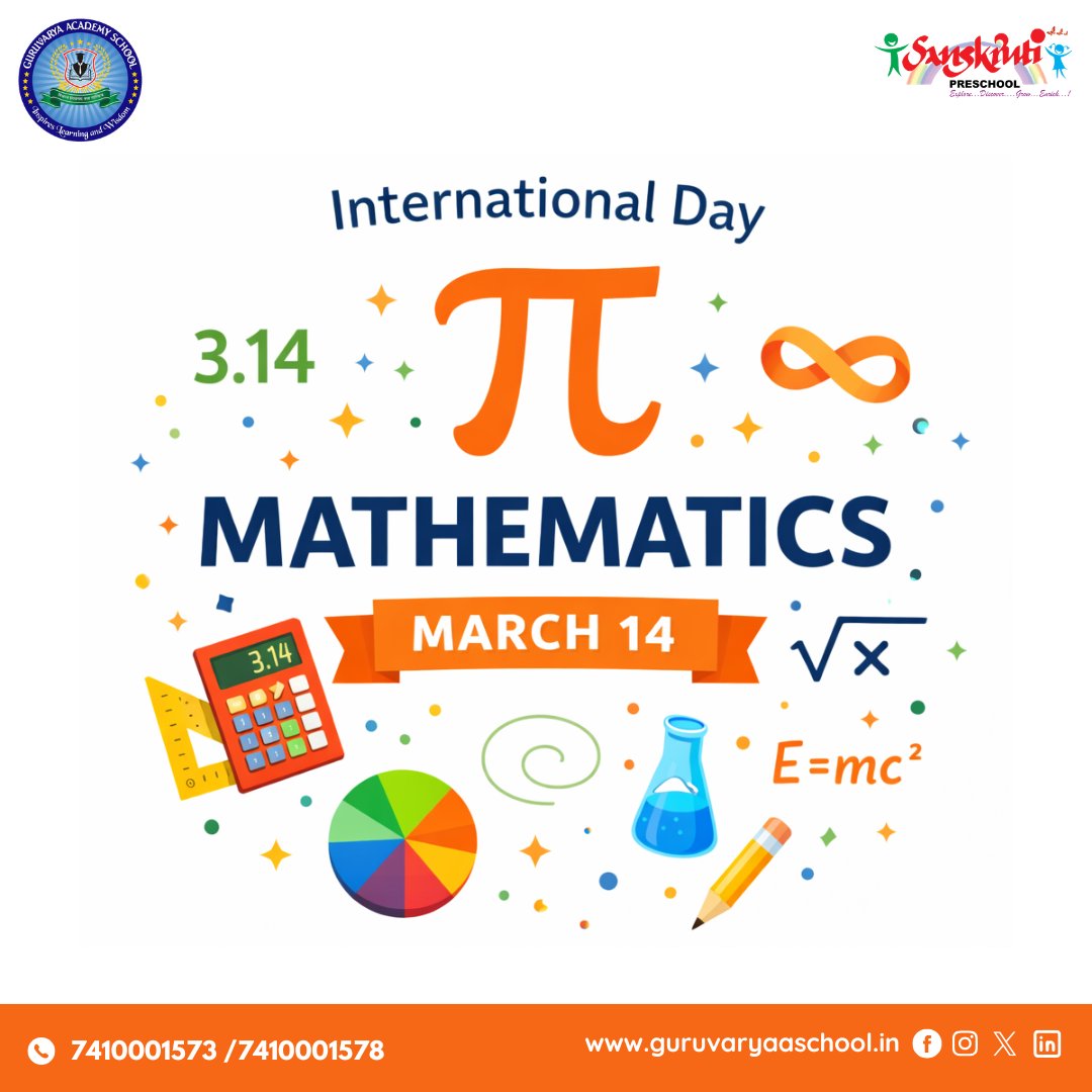 🥧 Celebrating the magic of numbers on Pi Day!

From circles to infinite decimals, π (pi) reminds us of the beauty and wonder of mathematics. Keep exploring, learning, and enjoying the world of numbers!

#PiDay #InternationalPiDay #MathFun #Mathematics #Numbers #Education