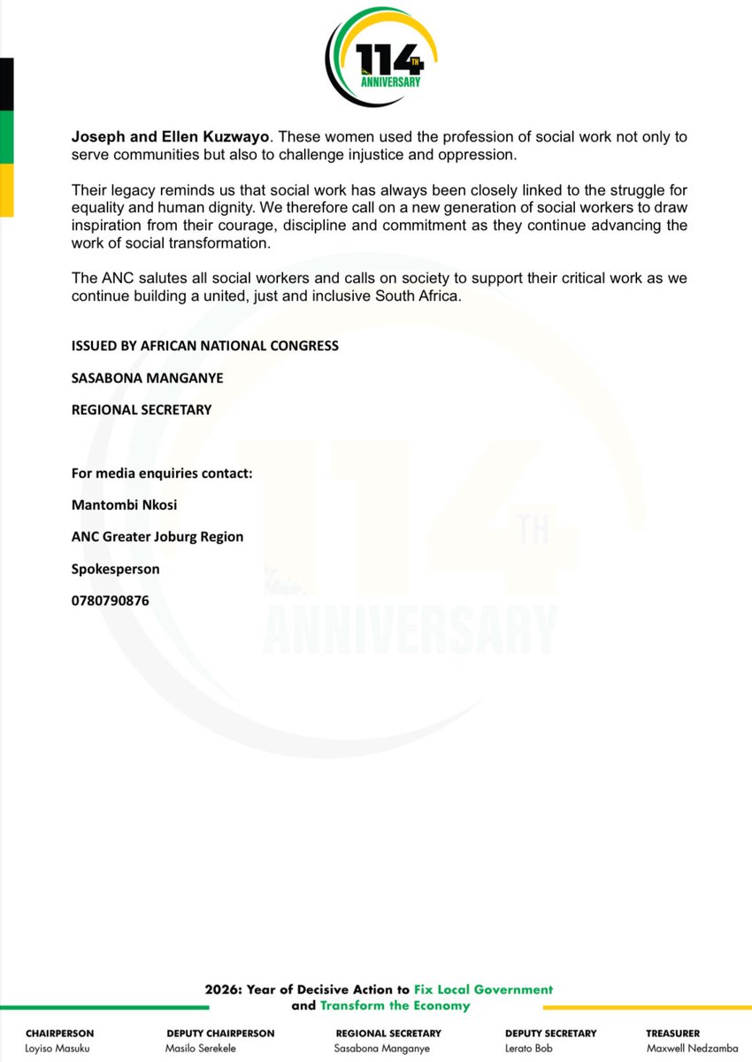 ANC Greater Joburg Region tweet media