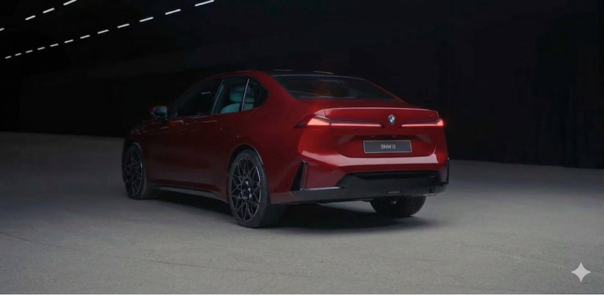 Jugando con Gemini y Nano Banana para ver cómo quedaría el nuevo BMW i3 eléctrico en otros colores, en fire red metallic le sienta bien