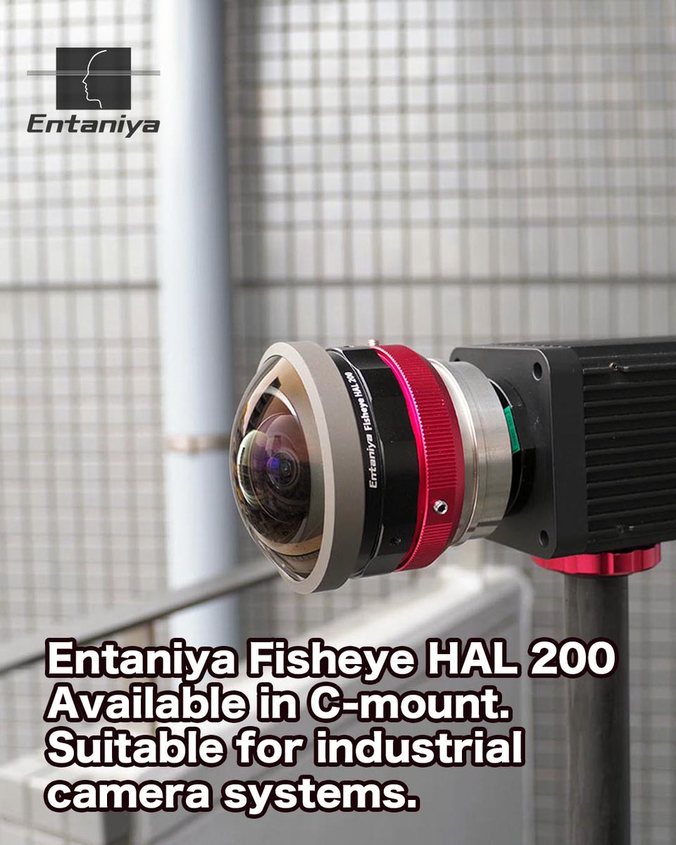 Entapano's tweet photo. The 200° lens is also available in a C-mount version,
making it suitable for use with industrial cameras.

Designed for flexibility, it can be integrated into
a wide range of systems from compact setups to industrial applications.

https://t.co/GXFFF58eSN https://t.co/Mf3qqrkfPR