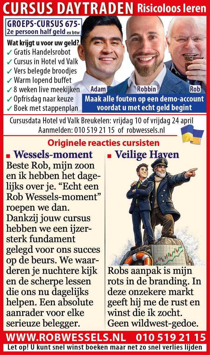 theRobWessels's tweet photo. #robwessels #daytraden #daytrading #cursusdaytrading #cursusdaytraden#cursus daytrading #cursus daytraden #aandelen #beurs #aex #dax #opties #beleggen #ayden #aegon #ahold #akzonobel #arcelormittal #asm #asml #asr #dsm #heineken #imcd  ing #kpn #nn #philips #prosus #randstad https://t.co/hiHjKXXMD9