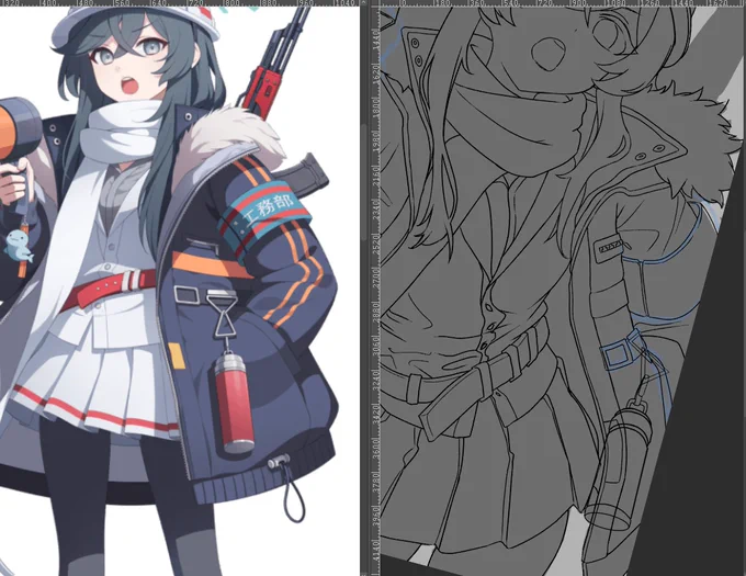 進捗 描いてみると結構細かいデザインをしている…