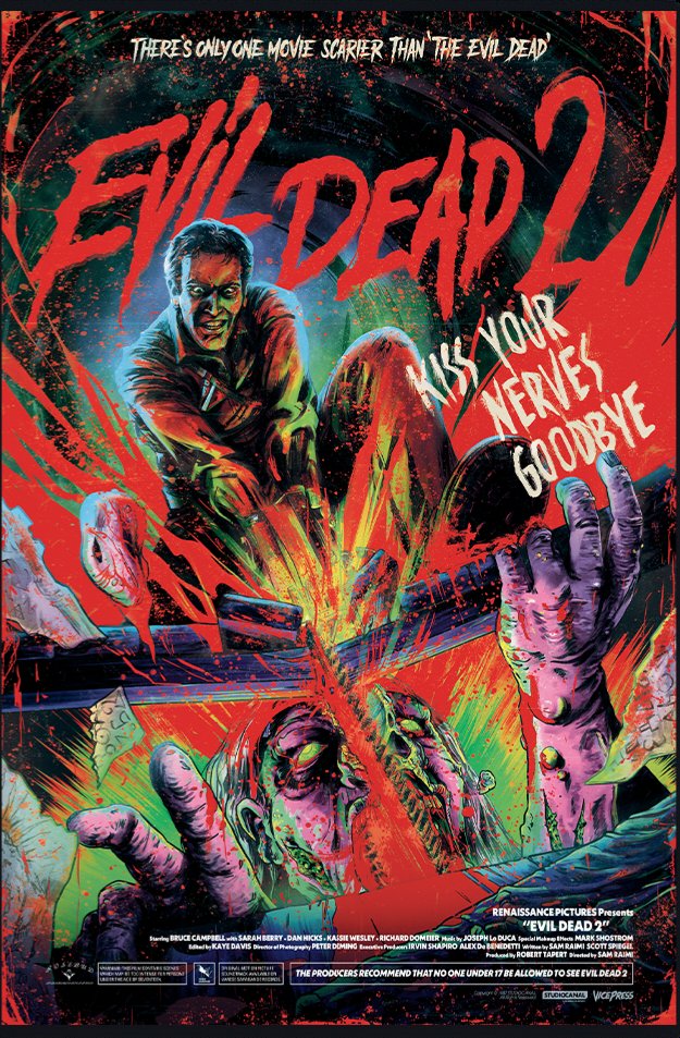 britmedia2000's tweet photo. Evil Dead II
(1987)
The lone survivor of an onslaught of flesh-possessing spirits holes up in a cabin with a group of strangers while the demons continue their attack
REF: PHX/EVILDEADII/CONCEPT/062
#EvilDeadII #ConceptPoster https://t.co/2aR1e9fQM0