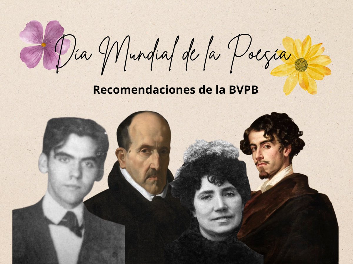 Hispana_roai's tweet photo. 🥳¡Feliz #DíaMundialDeLaPoesía!
📚 Desde la #BVPB hemos preparado una selección de obras para celebrar este día.
✍️ Accede a las recomendaciones 👇
https://t.co/eS5BMP5u0Y https://t.co/V1fiQ8bH0V