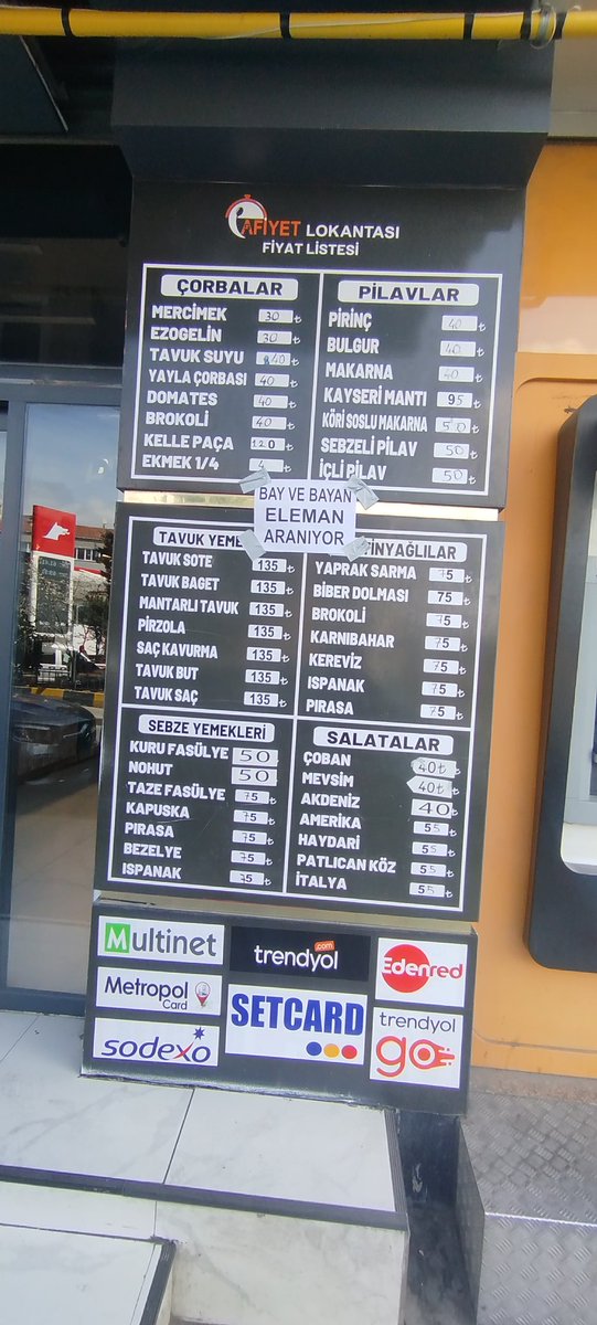 AnKaRaLI0678's tweet photo. Çorbalar 30 TL
Kelle paça 120 TL
Kuru fasulye 50 TL 
Pilav 40 TL

Köfteci yusuf kalk ayaga kalk senden"de iyisi var AFİYET LOKANTASI.

Şubeleri ve fiyatları medyada mevcut.
Bu Esnafın reklamını yaparım Arkadas. https://t.co/u5jxsFVmSI