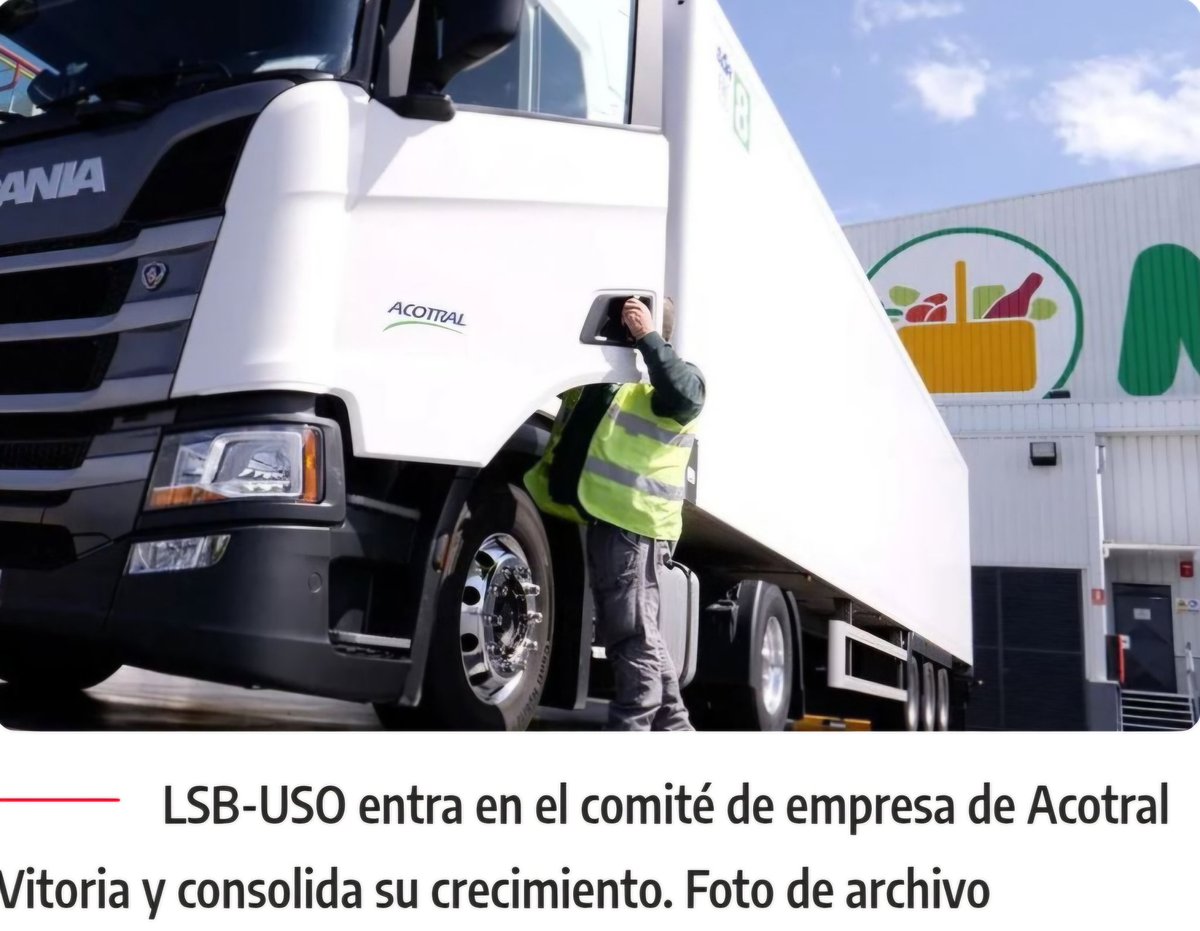 🗳#USO ha irrumpido con fuerza en las #EleccionesSindicales celebradas en Acotral en Vitoria-Gasteiz, logrando 3 delegados en su 1 participación.

‼️Enhorabuena a nuestros delegados y a la Federación de #USOServicios en <a href="/LSB_USOEuskadi/">LSB-USO Euskadi</a> 

diariodetransporte.com/carretera/merc…