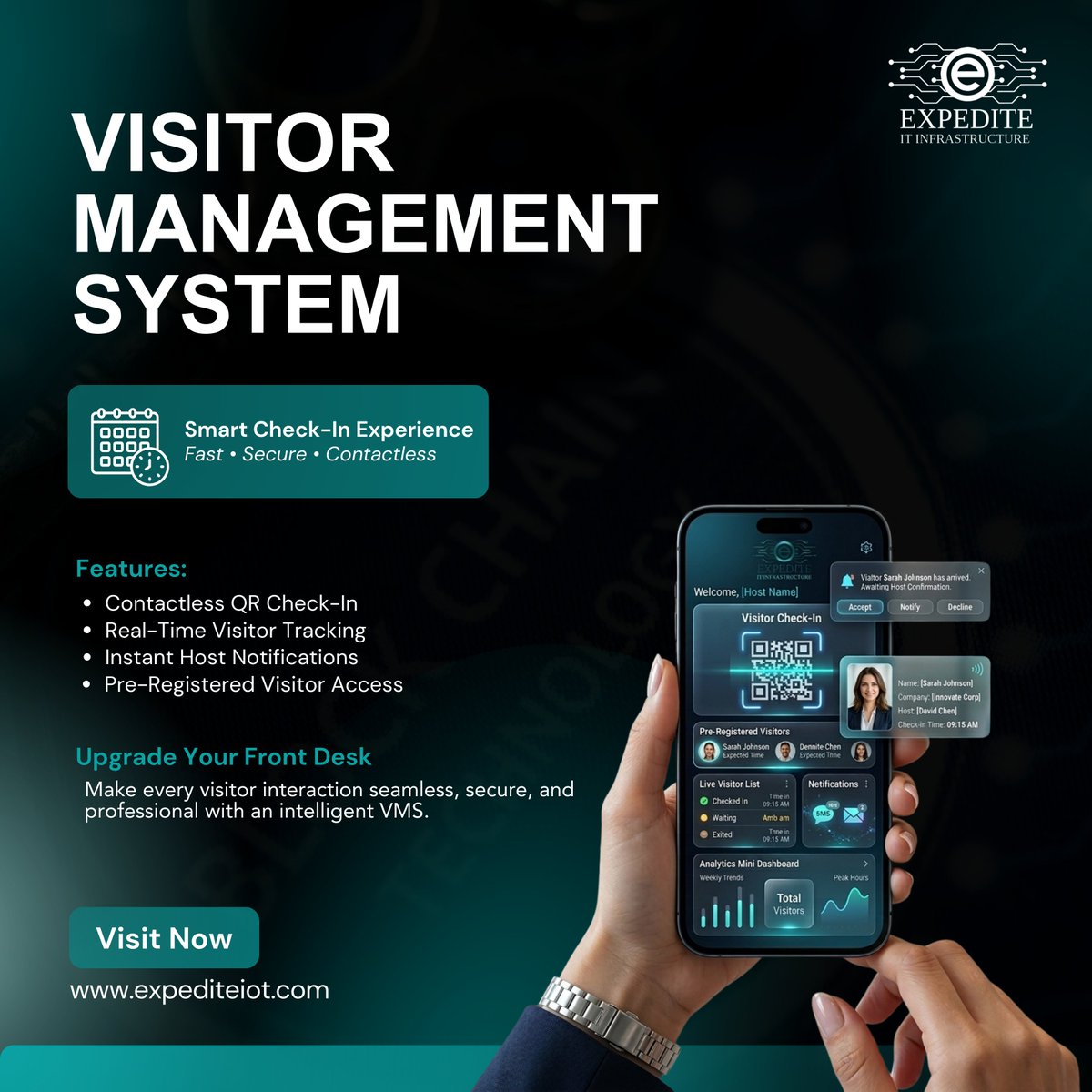 expediteiot's tweet photo. Visitor Management System – Smart Check-In Experience

https://t.co/eC08XN0fRU

#ExpediteIoT #VisitorManagement #SmartCheckIn #Contactless #GCC #SaudiArabia #UAE #Qatar #Oman #Kuwait #Bahrain #QRCode #RealTimeTracking  #PreRegistration #AccessControl #SmartOffice https://t.co/AhOgztfODX
